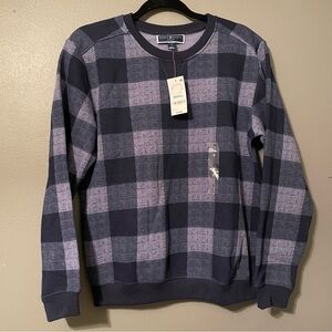 NWT Karen Scott Sz Small Women’s Checkered Blue Long Sleeve Sweatshirt Top $20!
